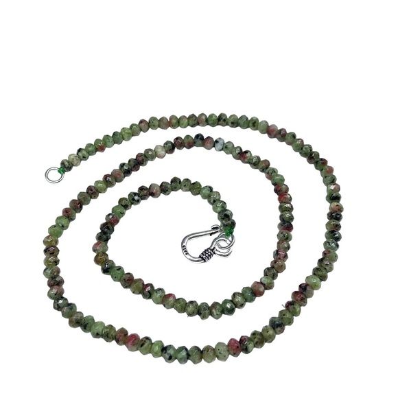 4mm Ruby in Zoisite Beaded Necklace Stone Gemstone Crystal 18” Strand Beads - Picture 5 of 7